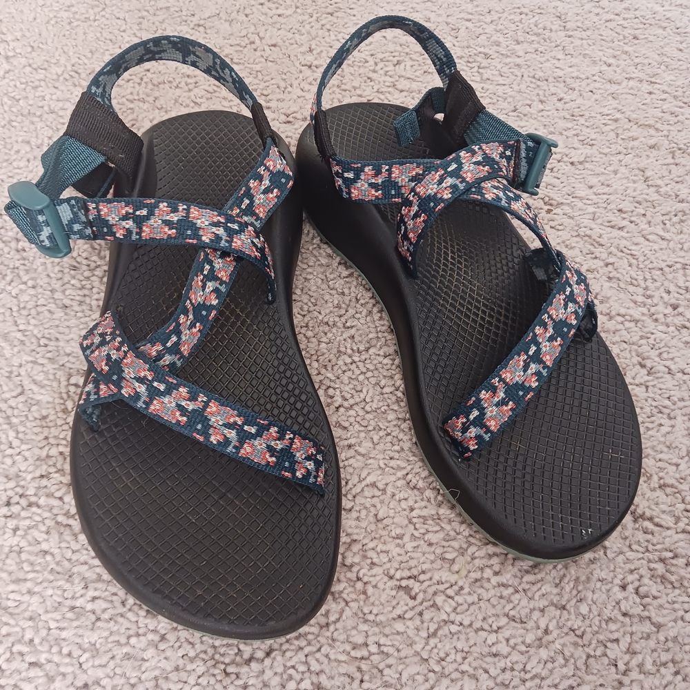 3/$10 DEAL Chaco Z1 Classic Trellis Teal Black Athletic Sandals Shoes Women's - Picture 4 of 10